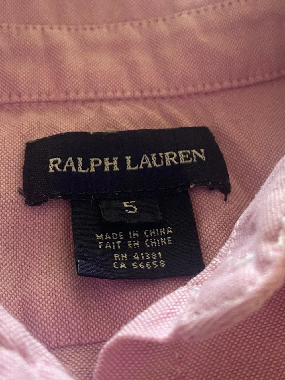 Ralph Lauren Oxford Pink Ruffle Collar Button-Down Shirt